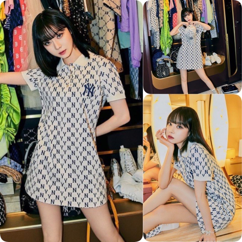 Đầm MLB đầm suông chất liệu cao cấp, co dãn ,thoáng mát 100% cotton hàng VNXK