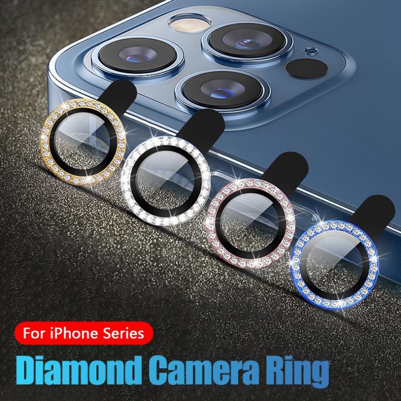 Dán bảo vệ mắt Camera đính đá 6 màu titan cầu vòng iPhone 11 12 13 MINI / PRO / MAX