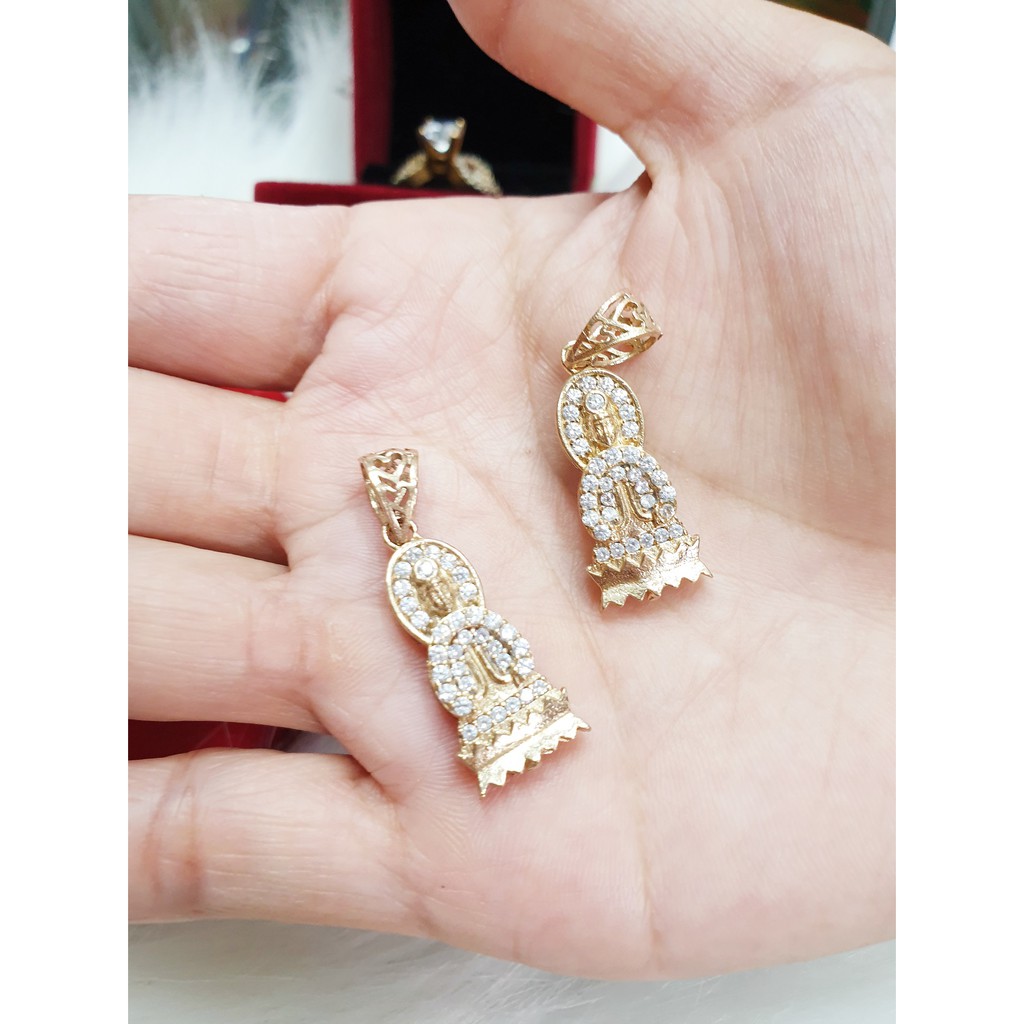 (Không phai màu-Không đen) Mặt Quan Âm Bồ Tát Vàng Vonfram cao cấp- Dùng tắm rửa thoải mái không kiêng mồ hôi