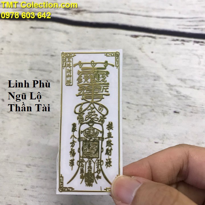 Linh Phù Ngũ Lộ Thần Tài; dán điện thoại, laptop, xe máy, xe hơi, bàn thờ ông địa hay vị trí làm việc- SP005359