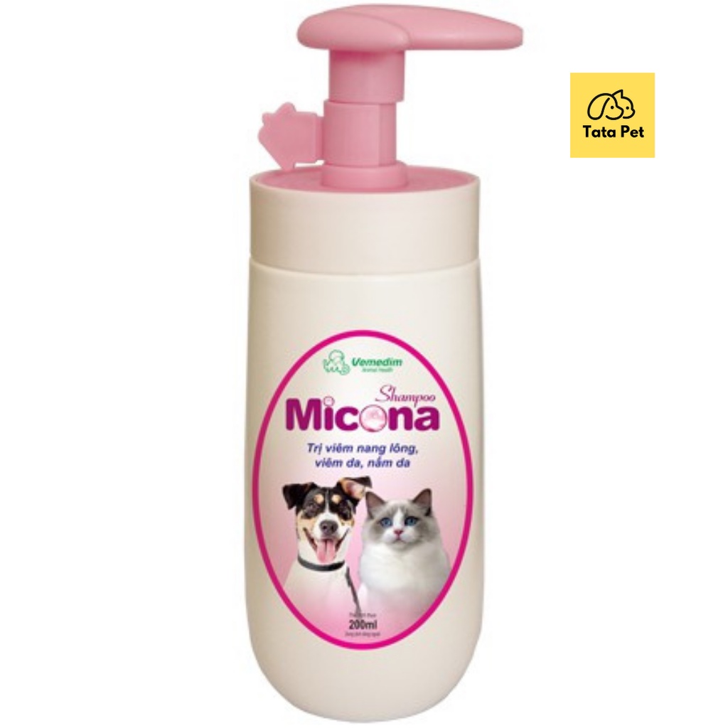 Sữa tắm chó mèo Sữa Tắm Viêm Nang Lông Viêm Da Nấm Da Cho Chó Mèo Micona Vemedim 200ml