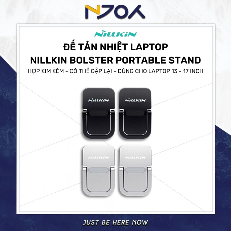 Đế Tản Nhiệt Laptop Nillkin Bolster Portable Stand Chất Liệu Hợp Kim Kẽm Có Thể Gập Lại Cho Laptop 13- 17 Inch NJOYSHOP