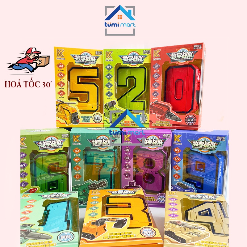 Mô Hình Số Học Biến Hình Robot, Đồ Chơi Ghép Hình Từ Số 0-9 Đủ Hình Dáng Robot Biến Hình Loại Lớn, Hàng Chuẩn