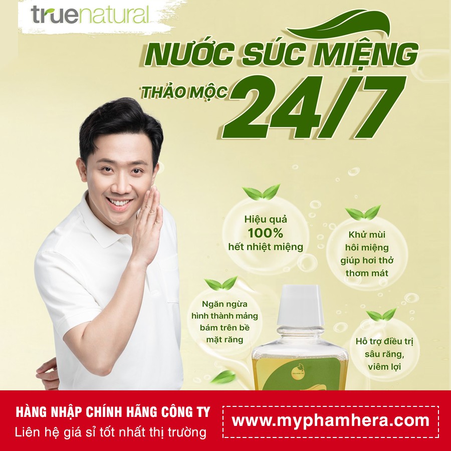 Nước Súc Miệng 247 - Chính Hãng True Natural - Nước Súc Miệng Thảo Mộc Bách Hương Tán 24/7