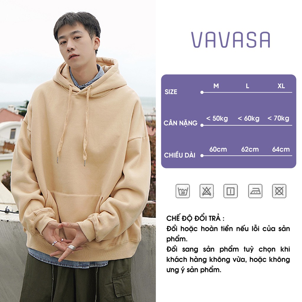 Áo hoodie nữ form rộng có dây kéo cute hàn quốc unisex dài tay VAVASA AH06