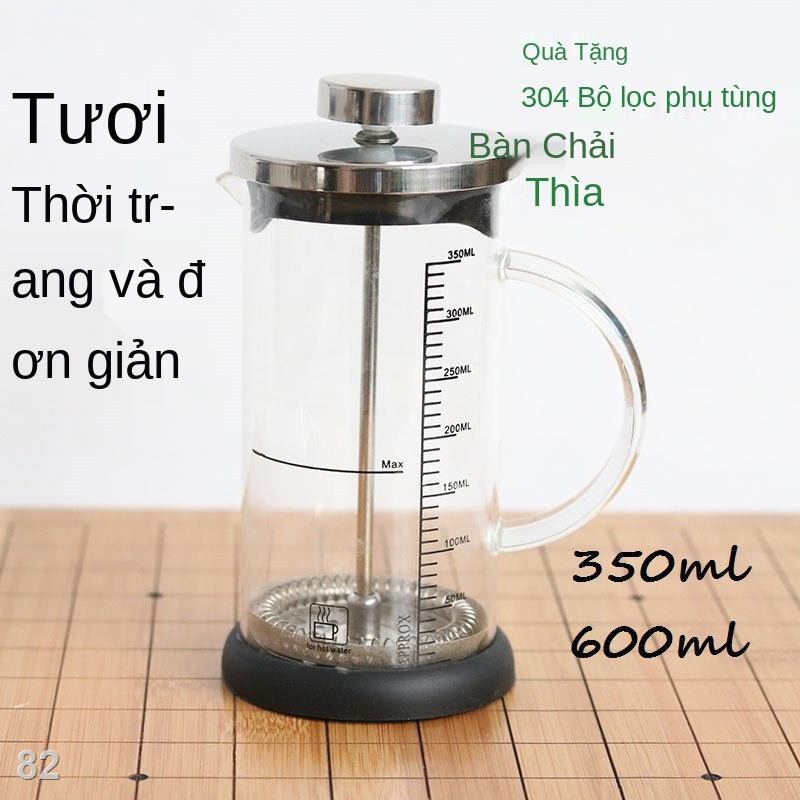 EBộ lọc thủy tinh borosilicat bằng thép không gỉ cao cấp bằng tay cốc pha chế bọt sữa bình pha cà phê Máy pha trà Bình é