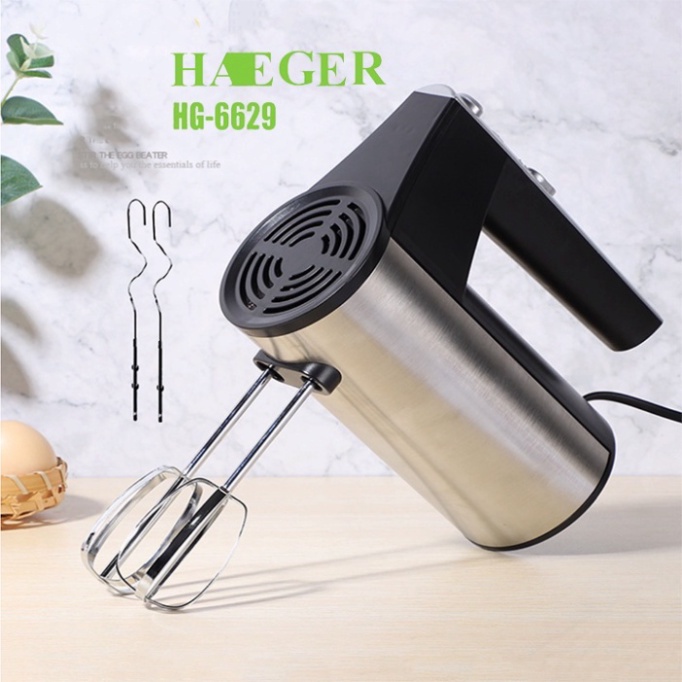 Máy Đánh Trứng Cầm Tay 5 Chế Độ Cao Cấp Haeger 450W, Máy Trộn, Máy Nhào Bột Đa Năng