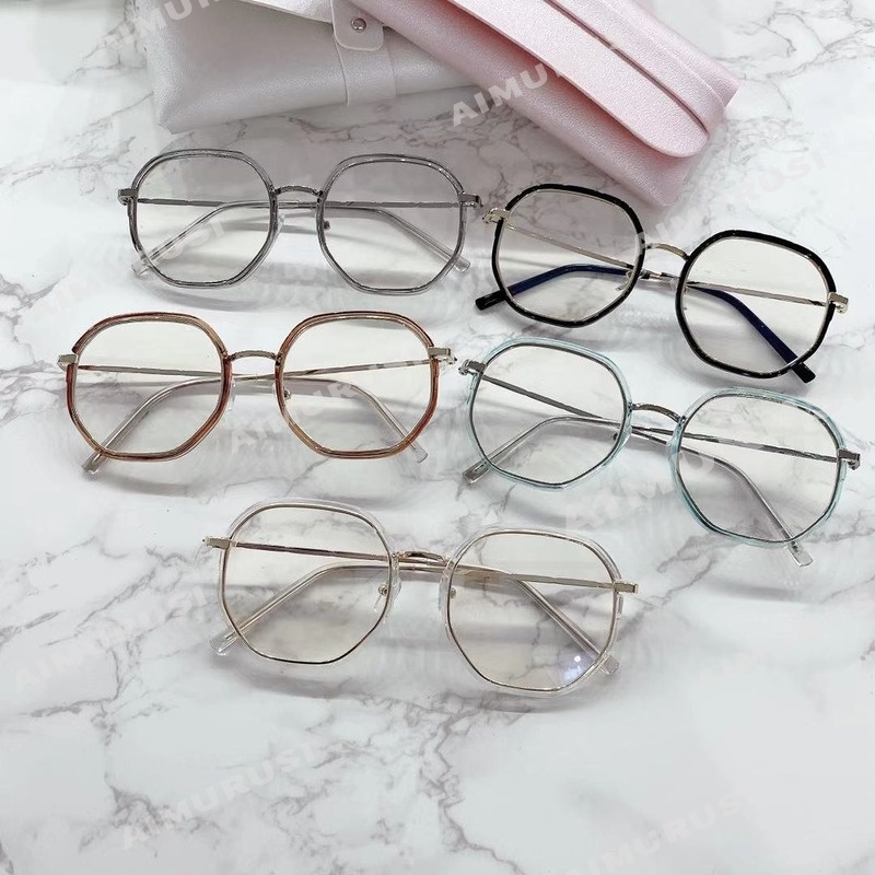 Mắt Kính Chống Bức Xạ Trong Suốt Phong Cách Hàn Quốc Cổ Điển Thời Trang Dành Cho Nữ
