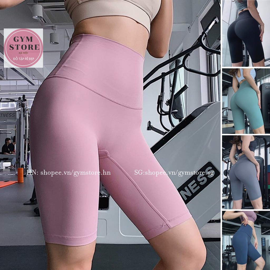 Quần biker short legging đùi tập gym nữ H926 ❤️𝐒𝐈𝐄̂𝐔 𝐗𝐈̣𝐍❤️ thun poly mịn co giãn cạp cao gen bụng 𝑮𝒀𝑴𝑺𝑻𝑶𝑹𝑬