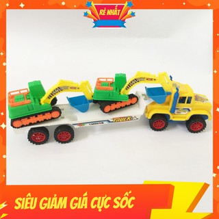 Đồ chơi xe tải truck chở 2 máy xúc