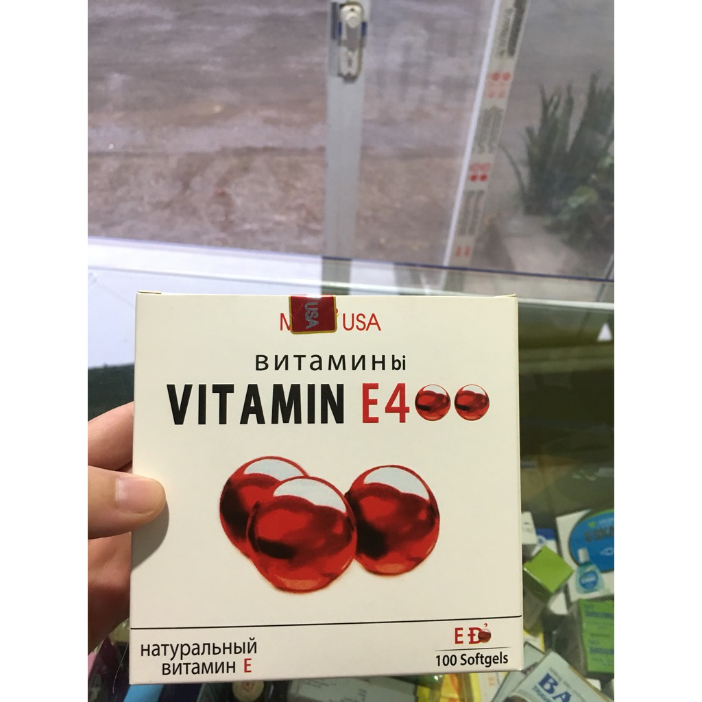 VITAMIN E 400 Đỏ kèm lô hội giúp sáng và đẹp da (hộp 10 vỉ * 10 viên)
