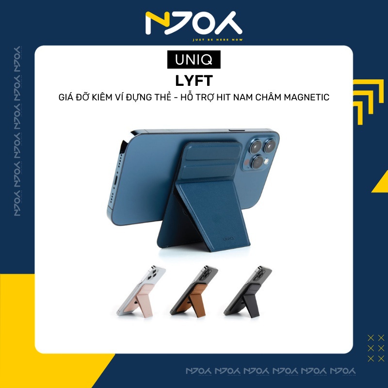 Ví Đựng Thẻ Uniq Lyft Hỗ Trợ Hít Nam Châm Từ Tính Không Dây Kiêm Giá Đ