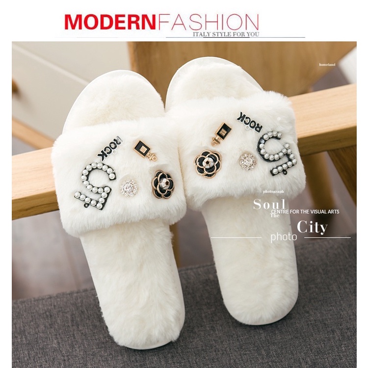 Dép lông mang trong nhà cho nữ