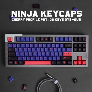  129 Phím Ninja Keycap Anh Đào Hồ Sơ PBT Nhuộm Thăng Hoa Keycaps Cho GH60 GK61 GK64 84 87 96 104 Bàn Phím Cơ 