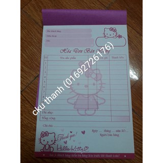 Combo 5 quyển hoá đơn bán hàng a5 1 liên hello kitty