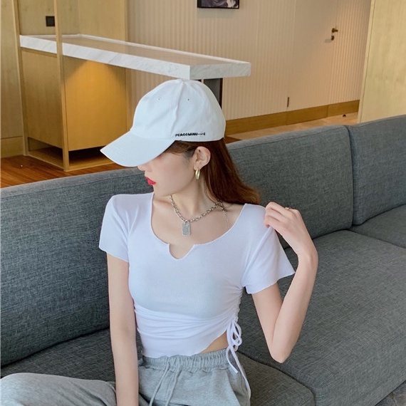 Áo Thun Kiểu Nữ Bigsize 55KG - 95KG Rút Dây Một Bên Che Bụng Tôn Dáng Lên Phom Cực Xinh MÃ A31