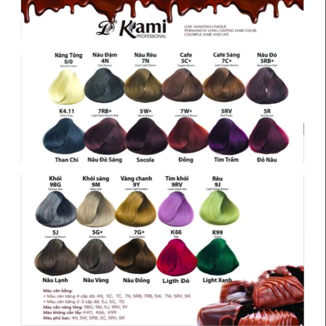 Thuốc nhuộm tóc Kami cân bằng, phủ bạc, hương socola. | BigBuy360 - bigbuy360.vn