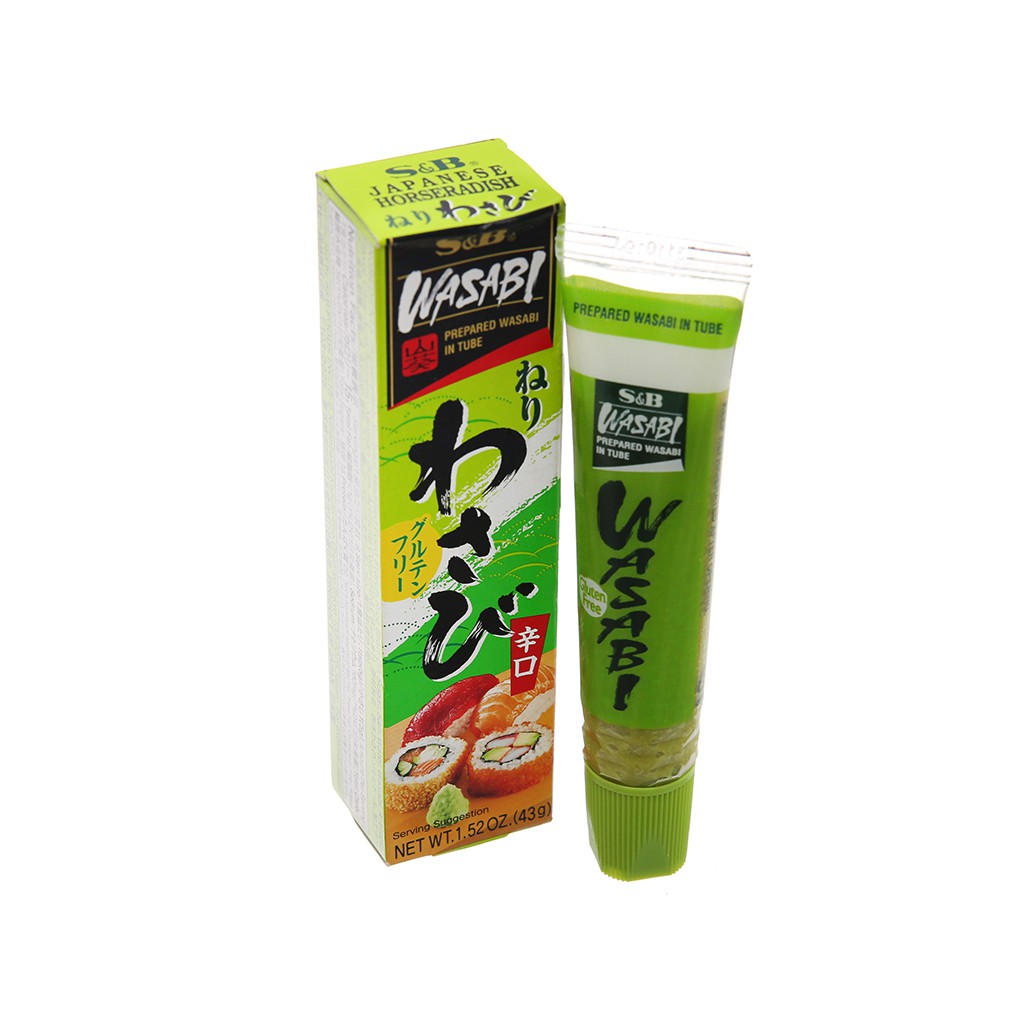 Mù Tạt Wasabi S&B Xanh Cay 43gr/ Mustard Prepared Wasabi In Tube Gluten Free - Japan