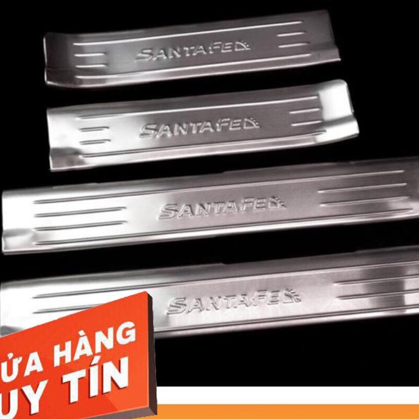 ỐP BẬC CỬA, NẸP BƯỚC CHÂN TRONG, NGOÀI XE SANTAFE 2014-2018, 2019, 2020, 2021 INOX