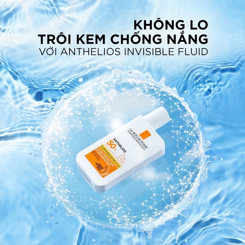 Kem Chống Nắng Dạng Sữa Mỏng Nhẹ Lâu Trôi La Roche-Posay Anthelios Invisible Fluid SPF 50+ 50ml