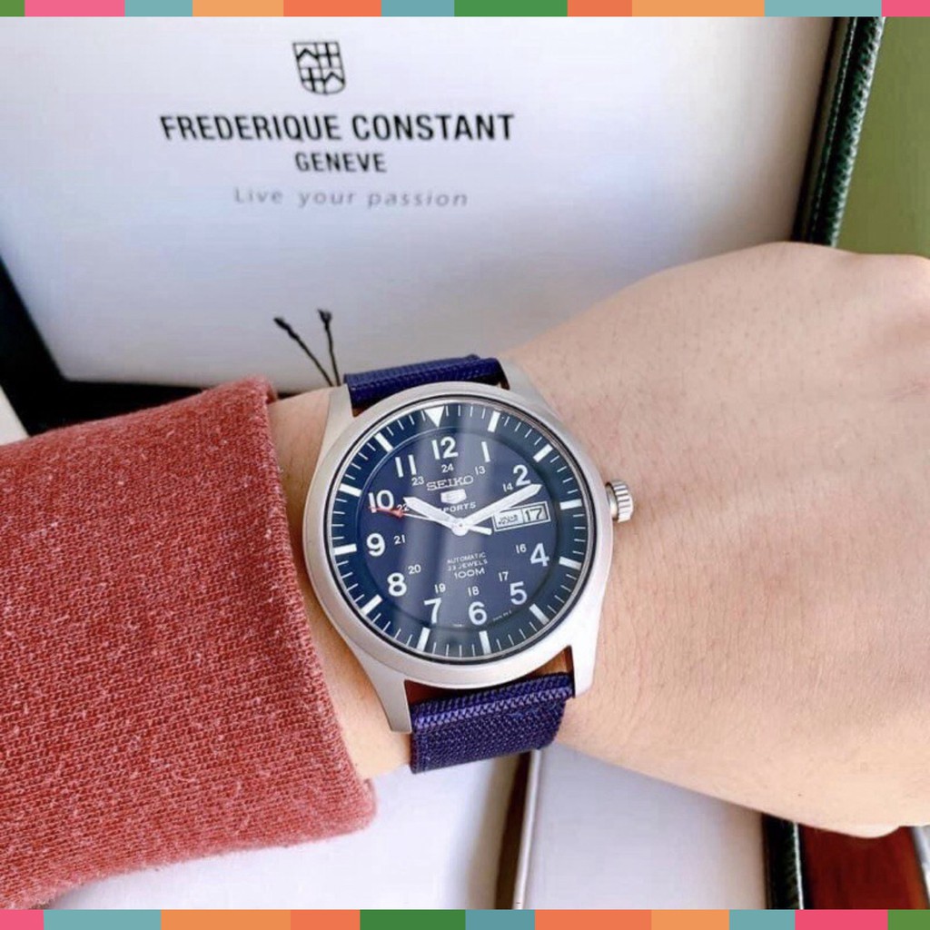 Đồng hồ nam Seiko 5 quân đội SEIKO size mặt 42mm, dây Nato đủ màu