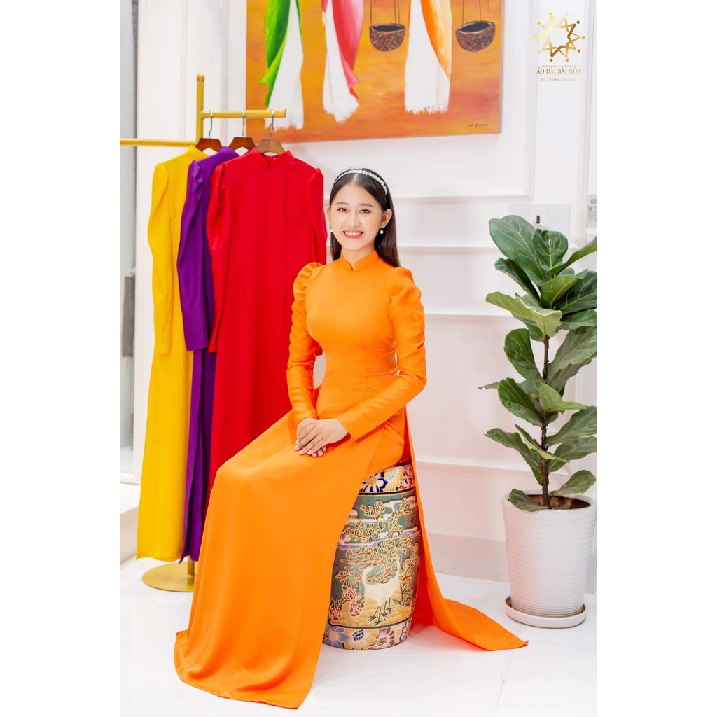 Áo dài tay bồng 2 tà thời trang