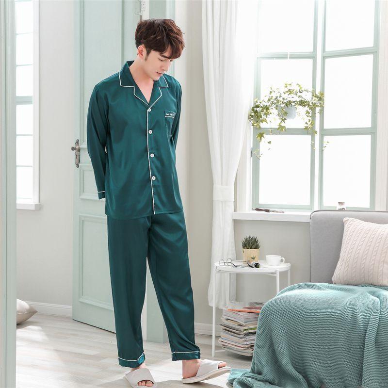 Bộ đồ ngủ màu trơn dài tay thời trang nam nữ | BigBuy360 - bigbuy360.vn