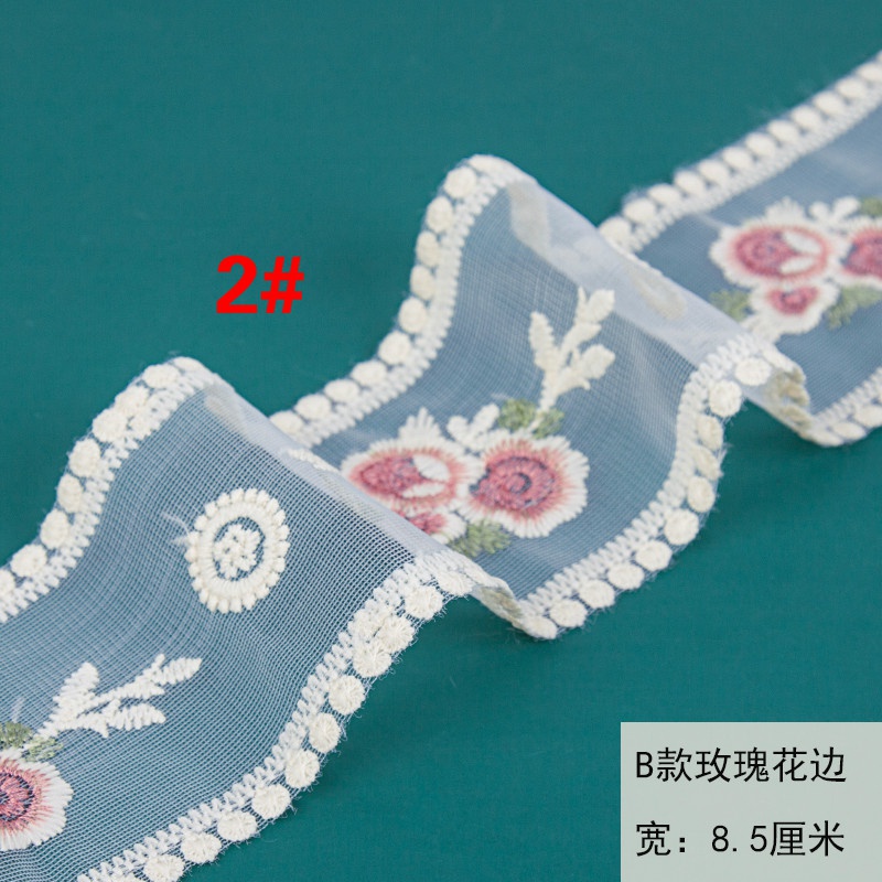 Dây Ruy Băng Thêu Hoa Hồng Dài 2m Dùng Trang Trí Diy