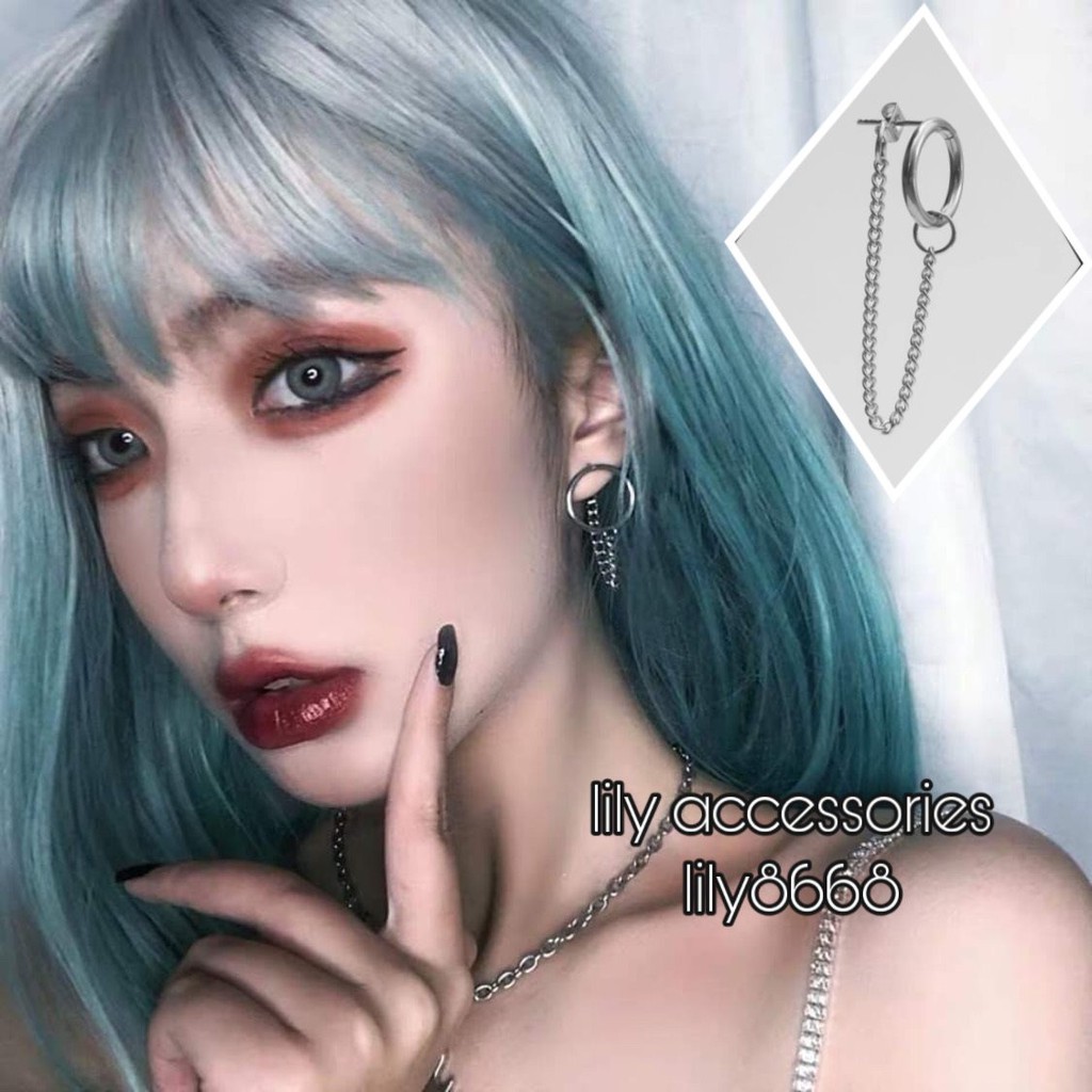 Circle Chain khuyên tai titan tròn xích không gỉ không đen không dị ứng nam nữ Uniex