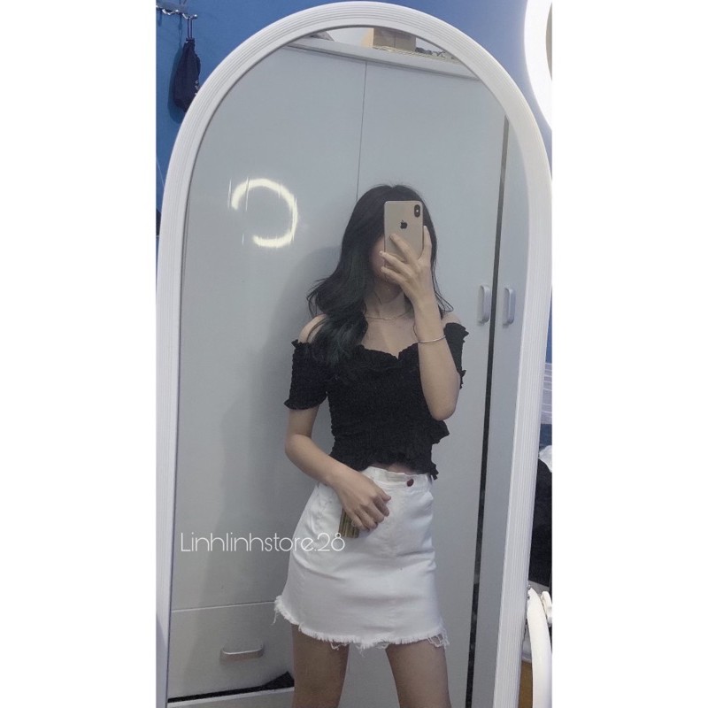 Áo nhún ngực chéo (Ảnh thật shop chụp)