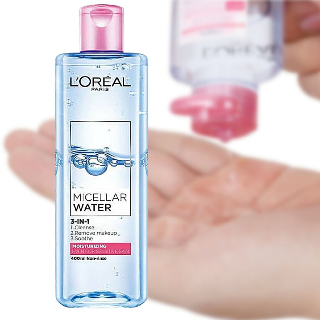 Nước Tẩy Trang L'Oreal Paris Cho Mọi Loại Da 3-in-1 Loreal Micellar Water-Moisturizing,Màu Hồng 95Ml