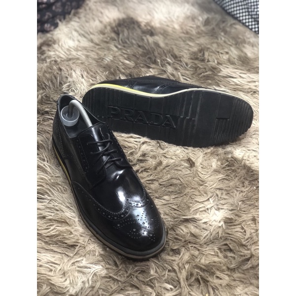 [Giày 2hand] [Size 43] [TonaShoe] Giày Tây Kiểu Dáng Wingtips Full Brouge Màu Đen Da Bóng