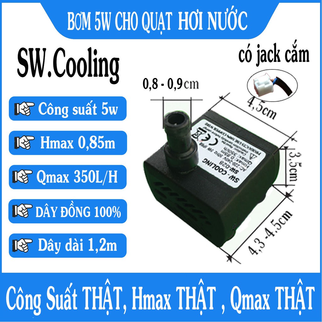 Bơm nước cho quạt điều hòa quạt hơi nước 5W 8W 13W 16W 18W 25W