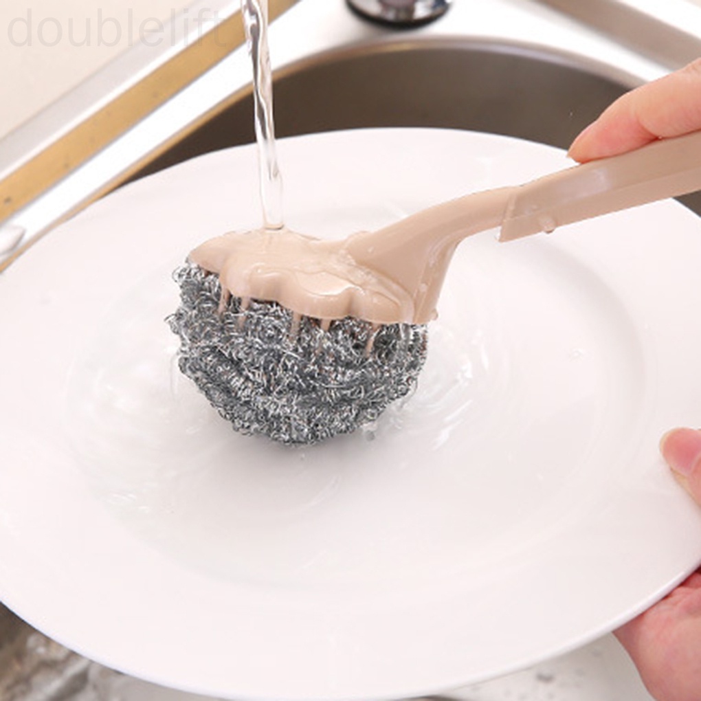 Bàn chải vệ sinh nhà bếp / phòng tắm cán dài hình bông hoa bằng kim loại
