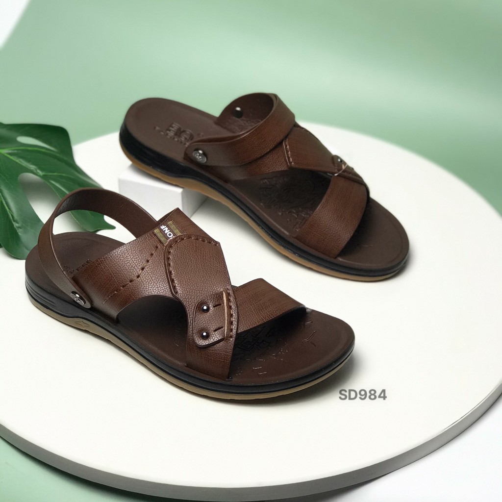 Sandal nam BQ ❤️FREESHIP❤️ Dép quai hậu nam da bò quai lật SD984