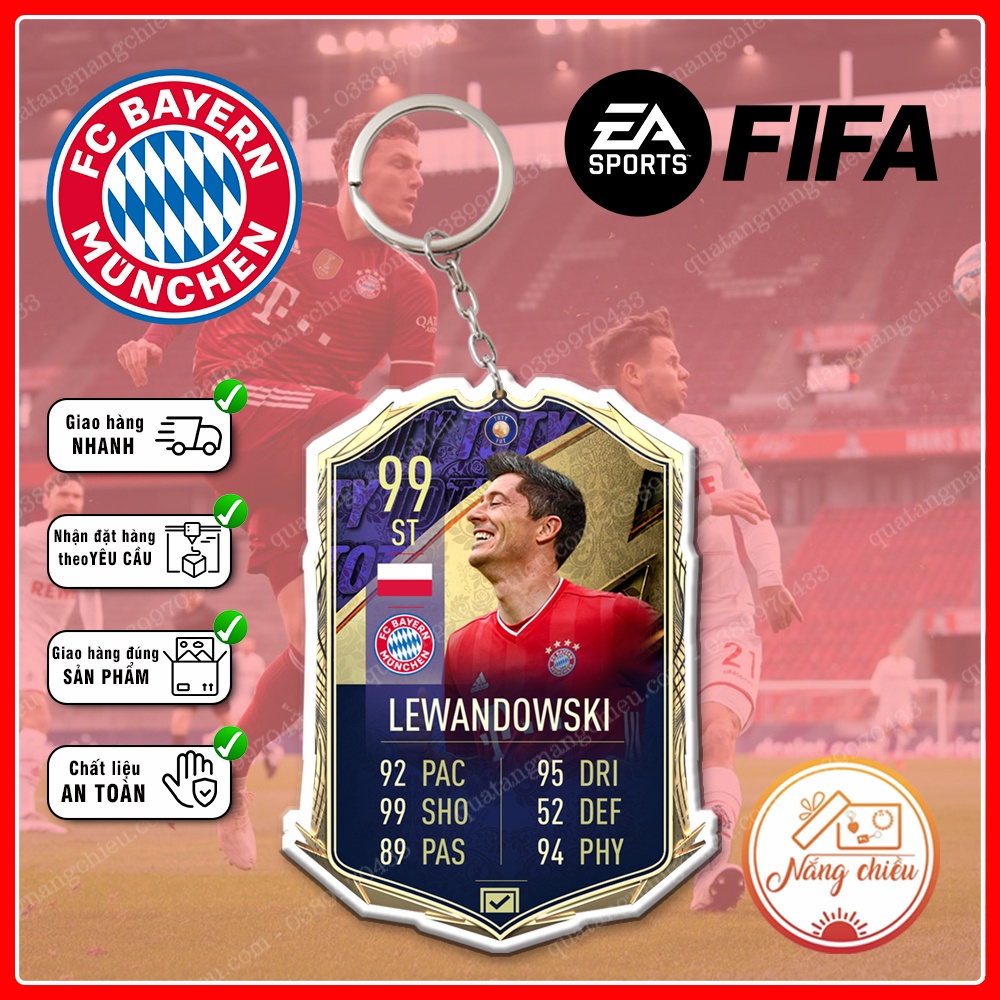 Móc khóa Robert Lewandowski, CLB bóng đá Barcelona ☘️MÓC KHÓA THẺ CẦU THỦ☘️