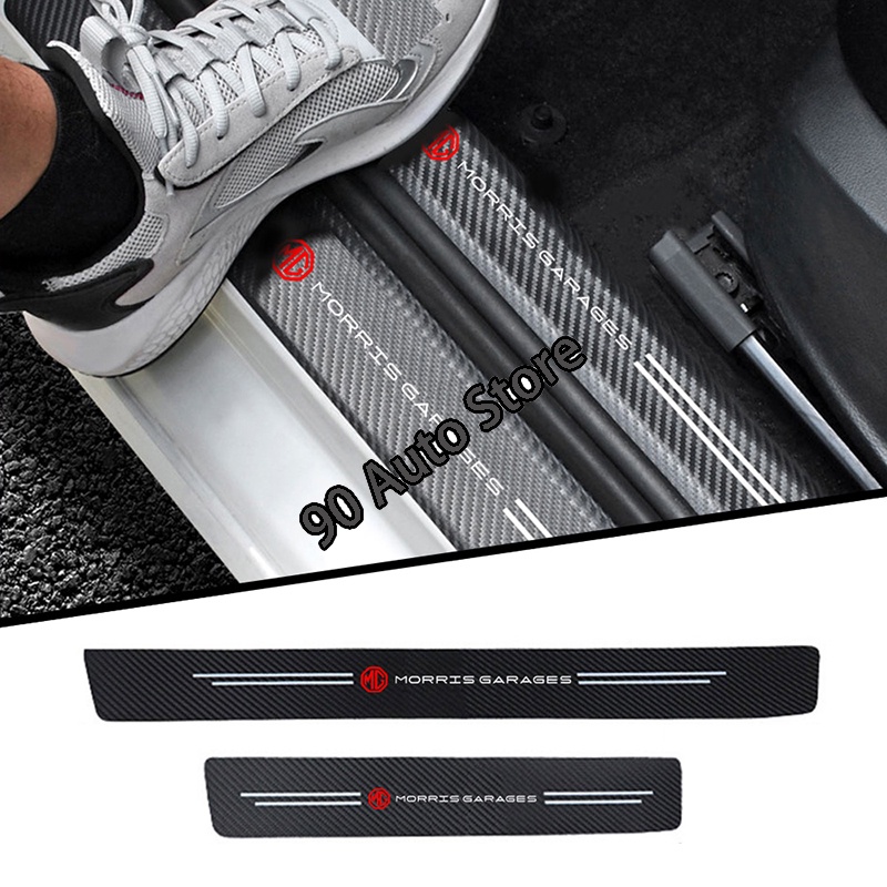 Set 4 Miếng Dán Cửa Xe Hơi Họa Tiết Sợi Carbon Cho MG ZS GS HS 5 Gundam
