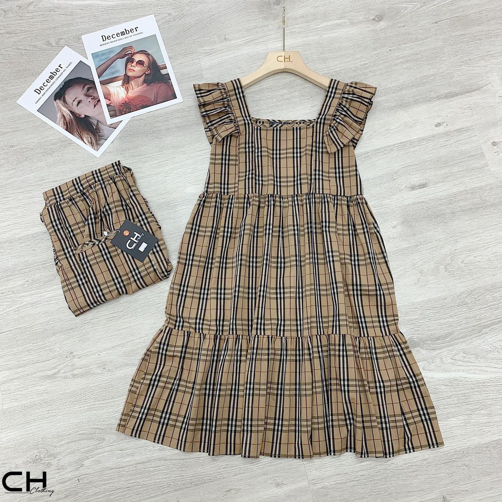 Đầm Kẻ BBR Tay Bèo Cực Hot | BigBuy360 - bigbuy360.vn