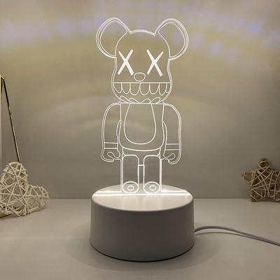 Đèn Led 3D Cổng sạc USB nhân vật hoạt hình BEARBRICK