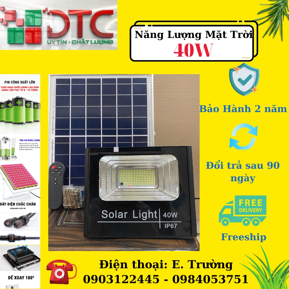 Đèn Năng Lượng Mặt Trời,Đèn Led Solar Light 40w,100w,150w,200w,300w,400w,500w chính hãng ,giá rẻ, BH 2 năm, tấm pin lớn