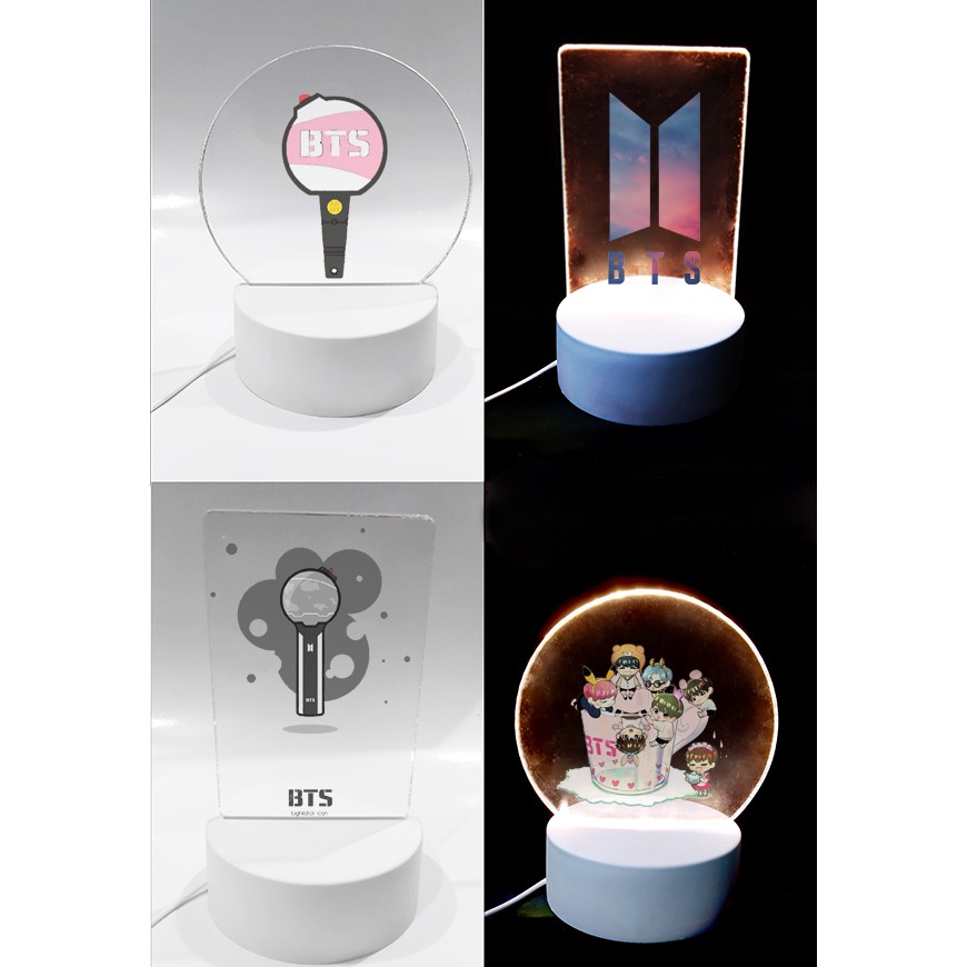 Đèn Led 3D army bangtan kpop DLI1 Đèn Ngủ 3D Sáng Tạo cute dễ thương