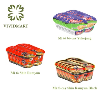 [Set 10hộp] MÌ ĂN LIỀN TÔ CAY NONGSHIM 3VỊ: SHIN RAMEN RAMYUN TRUYỀN THỐNG HÀN QUỐC, SHIN BLACK (ĐEN), YUKEJANG BÒ CAY
