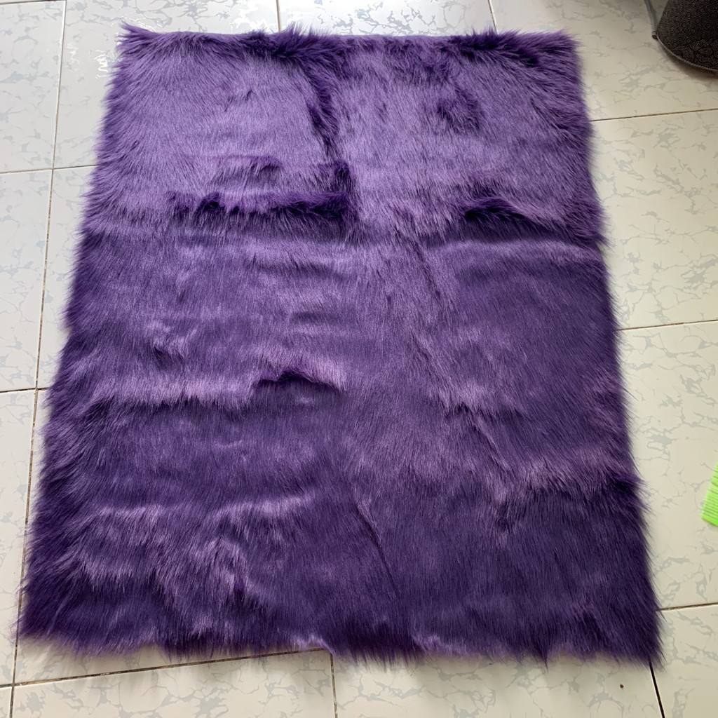 Thảm lông trải bàn trang điểm TÍM THAN ,Thảm lông trang trí bàn trang điểm, thảm lông chụp ảnh sản phẩm, nail, lót sàn