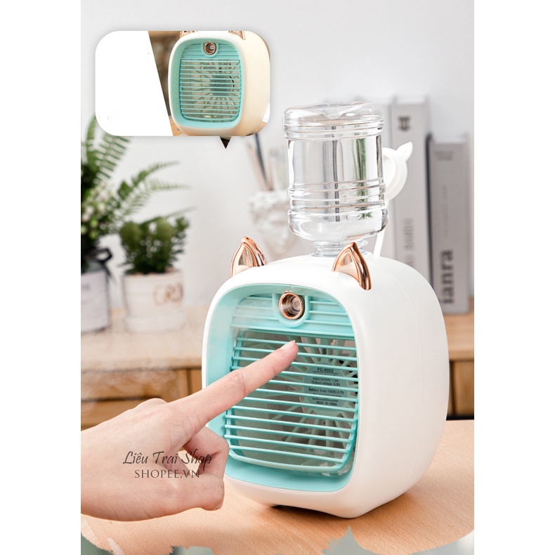 Quạt điều hòa mini phun sương tích điện sạc USB