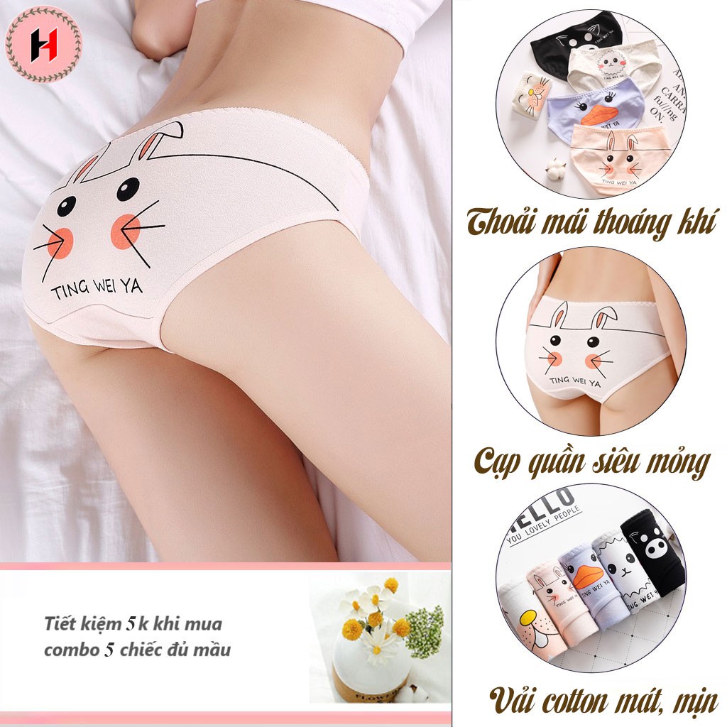 Quần lót nữ cotton rẻ đẹp cạp cao không đường may dễ thương màu hồng QL11