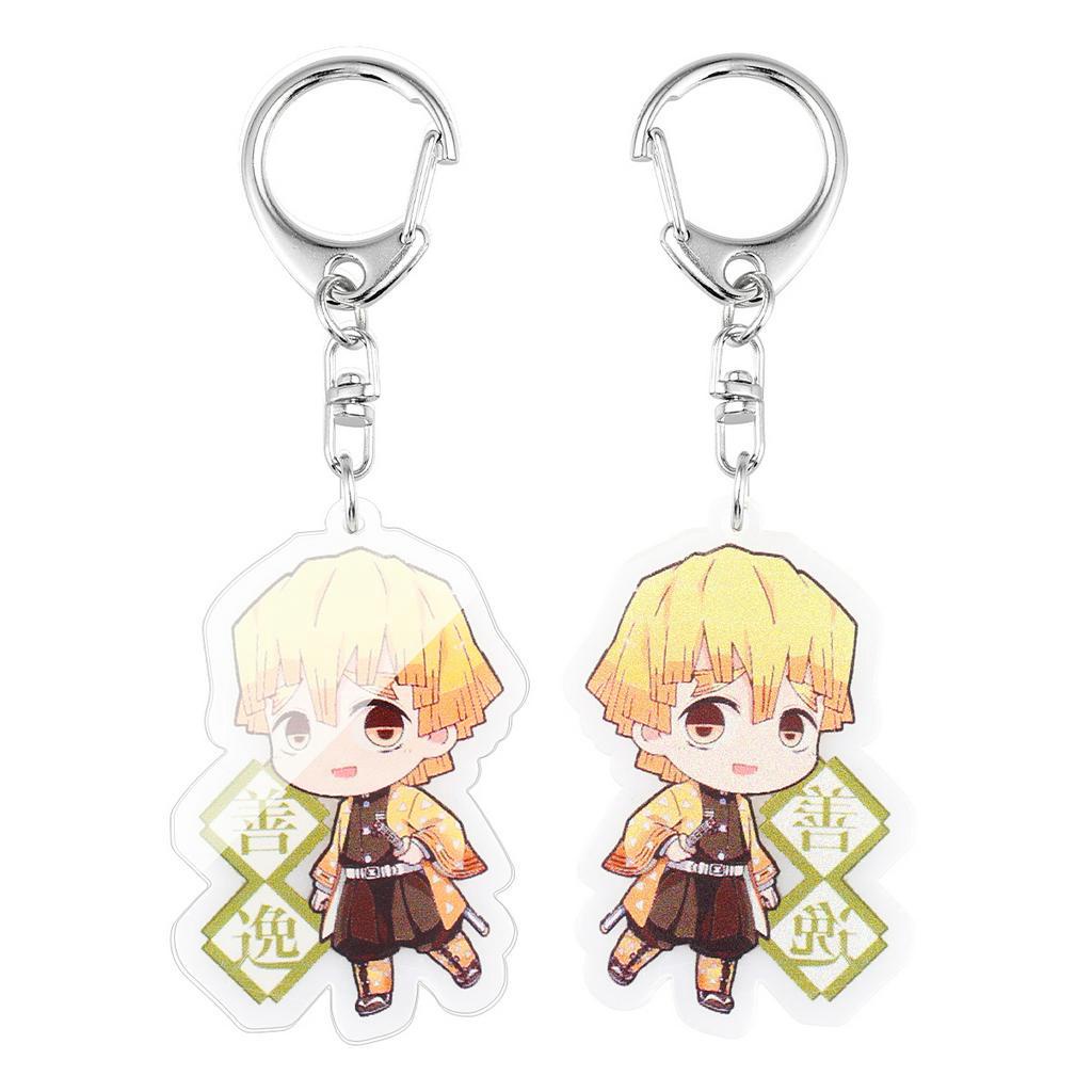 Móc chìa khóa bằng nhựa Acrylic họa tiết Kimetsu no yaiba Kamado Tanjiro Hashibira Inosuke Tomioka Giyuu dễ thương