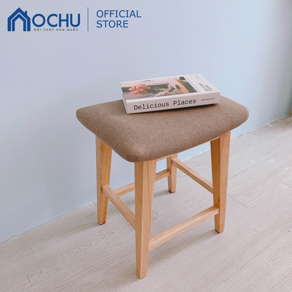 Ghế đôn chân gỗ OCHU đệm vải CARDI STOOL-S Nội thất thông minh decor phòng khách, phòng ngủ