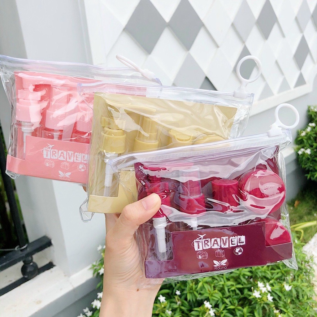 Bộ chiết mỹ phẩm mới cho nữ- bộ 5 chi tiết kèm túi