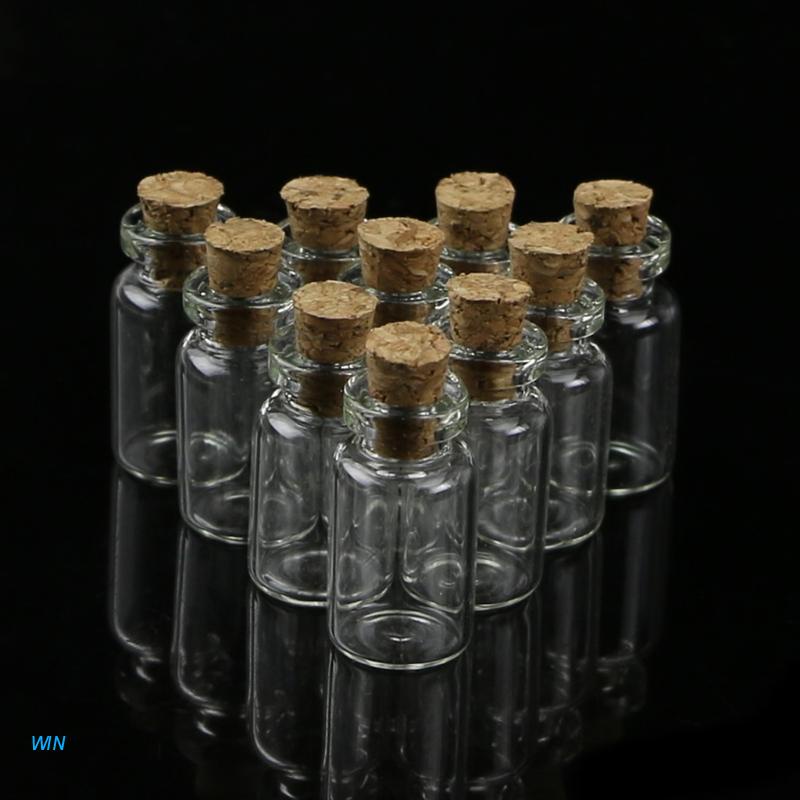 Bộ 10 Lọ Điều Ước Thủy Tinh Mini Có Nút Bần 0.5/1/2/20mL