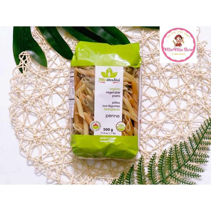 NUI XOẮN VÀ NUI ỐNG RAU CỦ HỮU CƠ BIOITALIA